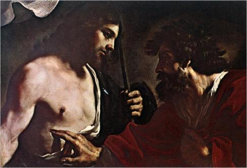 Doubting Thomas. Artist: Guercino Image